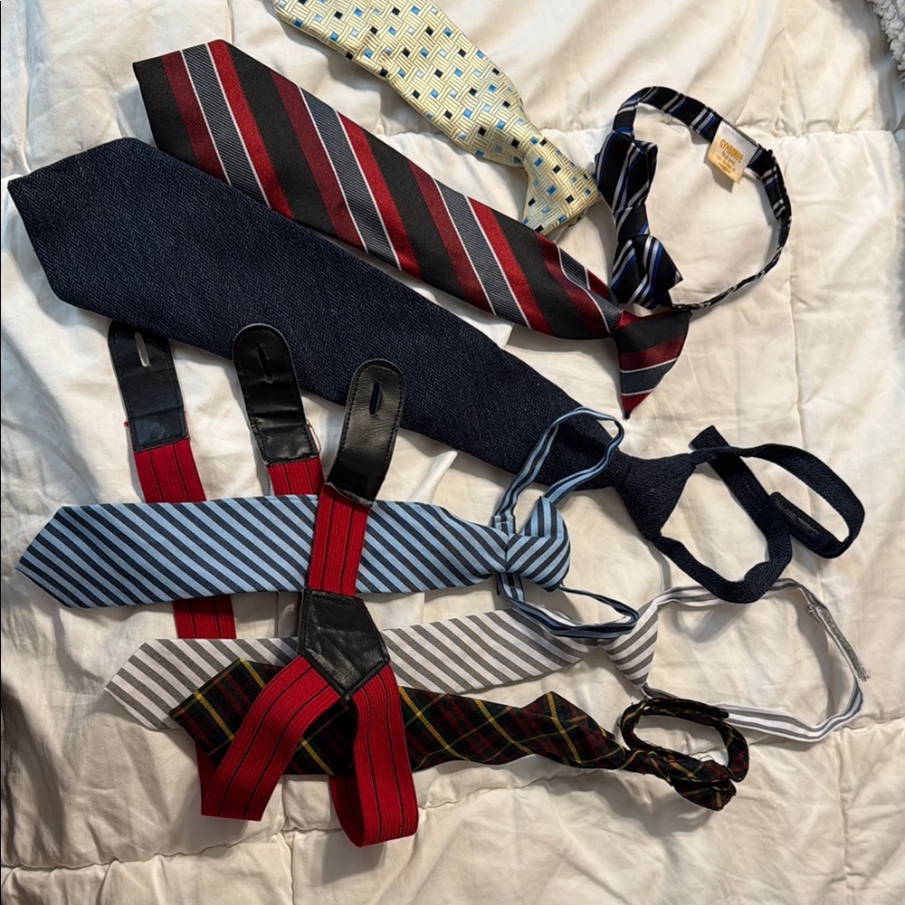 Assorted baby boy Ties and Suspenders Set